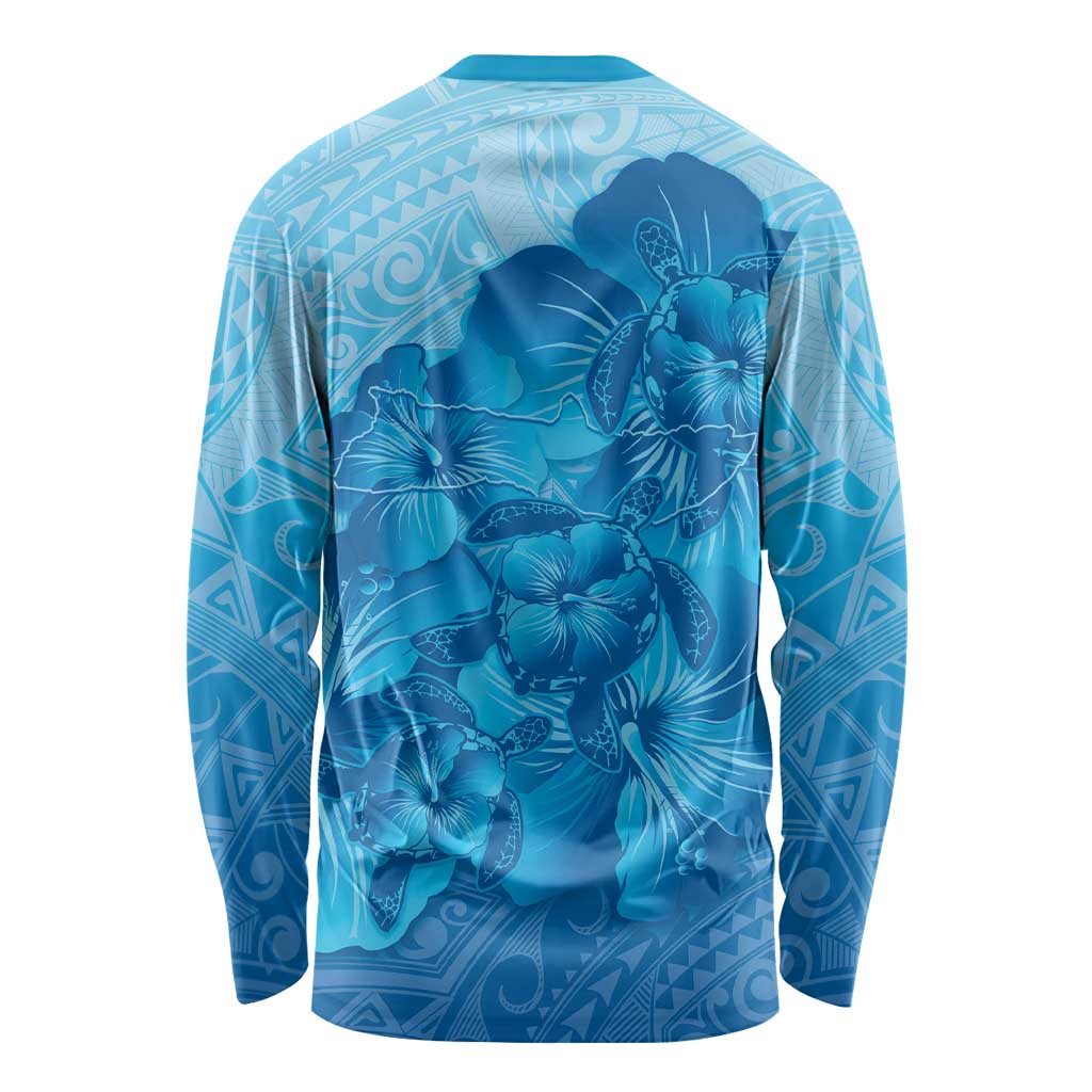 Aloha Hawaii Molokai Island Long Sleeve Shirt Hibiscus Tribal Honu Hawaiian Tattoo LT14 - Polynesian Pride