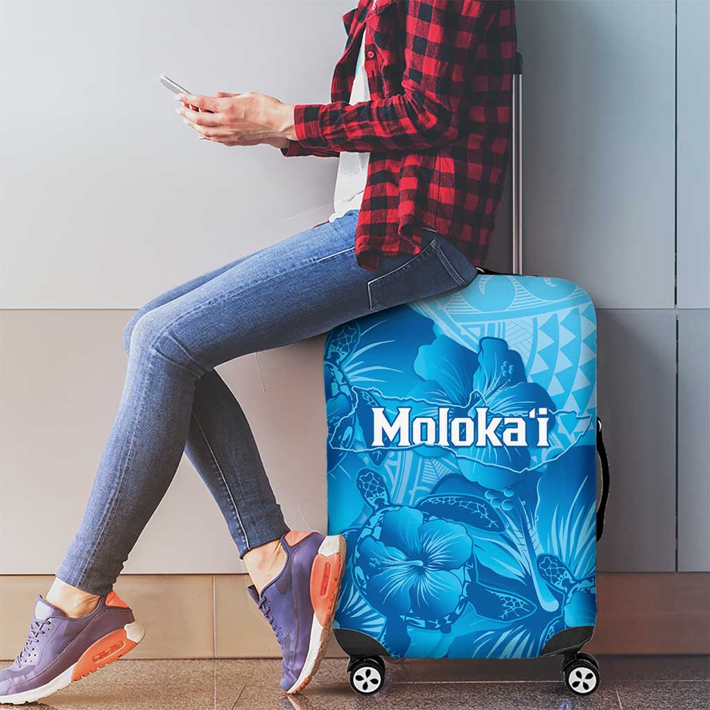 Aloha Hawaii Molokai Island Luggage Cover Hibiscus Tribal Honu Hawaiian Tattoo LT14 - Polynesian Pride