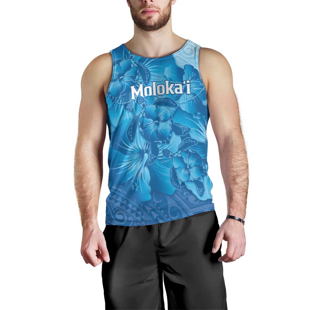 Aloha Hawaii Molokai Island Men Tank Top Hibiscus Tribal Honu Hawaiian Tattoo LT14 - Polynesian Pride