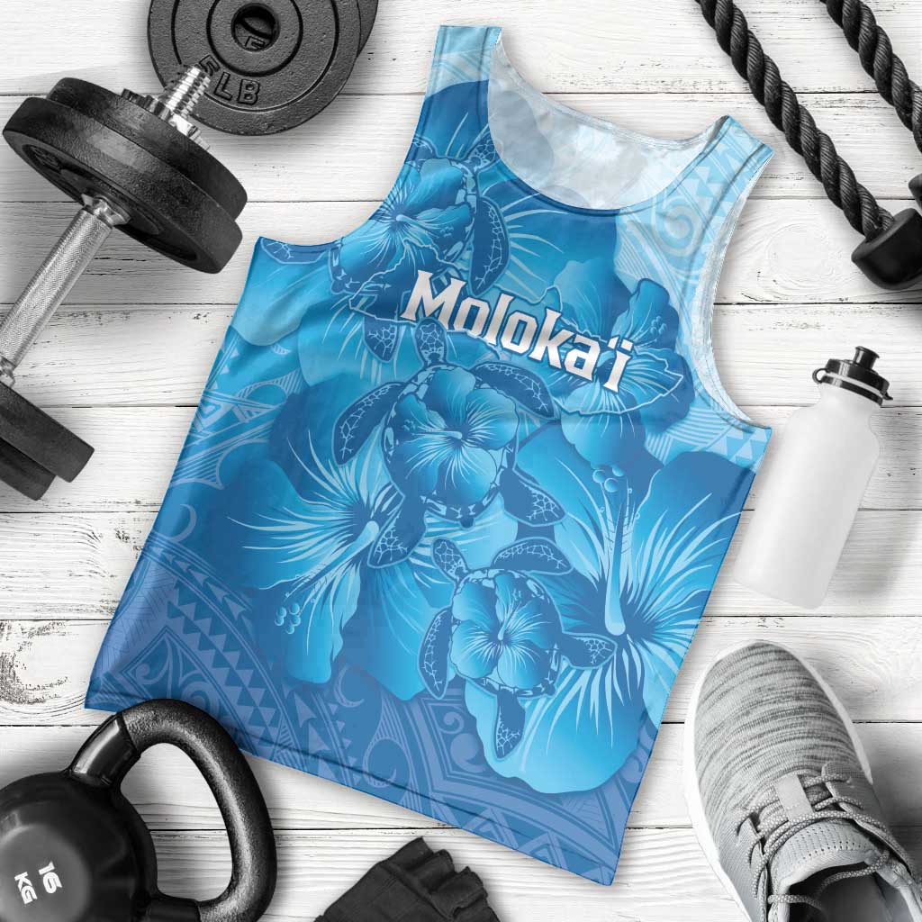 Aloha Hawaii Molokai Island Men Tank Top Hibiscus Tribal Honu Hawaiian Tattoo LT14 - Polynesian Pride