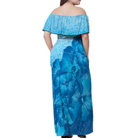 Aloha Hawaii Molokai Island Off Shoulder Maxi Dress Hibiscus Tribal Honu Hawaiian Tattoo LT14 - Polynesian Pride