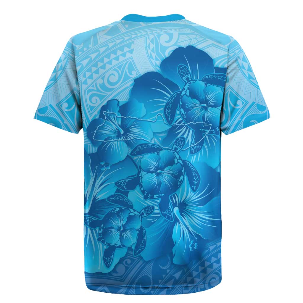 Aloha Hawaii Molokai Island Rugby Jersey Hibiscus Tribal Honu Hawaiian Tattoo LT14 - Polynesian Pride