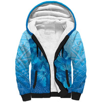 Aloha Hawaii Molokai Island Sherpa Hoodie Hibiscus Tribal Honu Hawaiian Tattoo LT14 Unisex Blue - Polynesian Pride