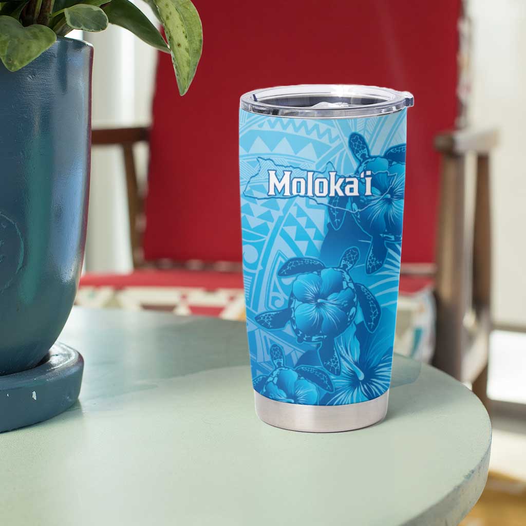 Aloha Hawaii Molokai Island Tumbler Cup Hibiscus Tribal Honu Hawaiian Tattoo LT14 - Polynesian Pride