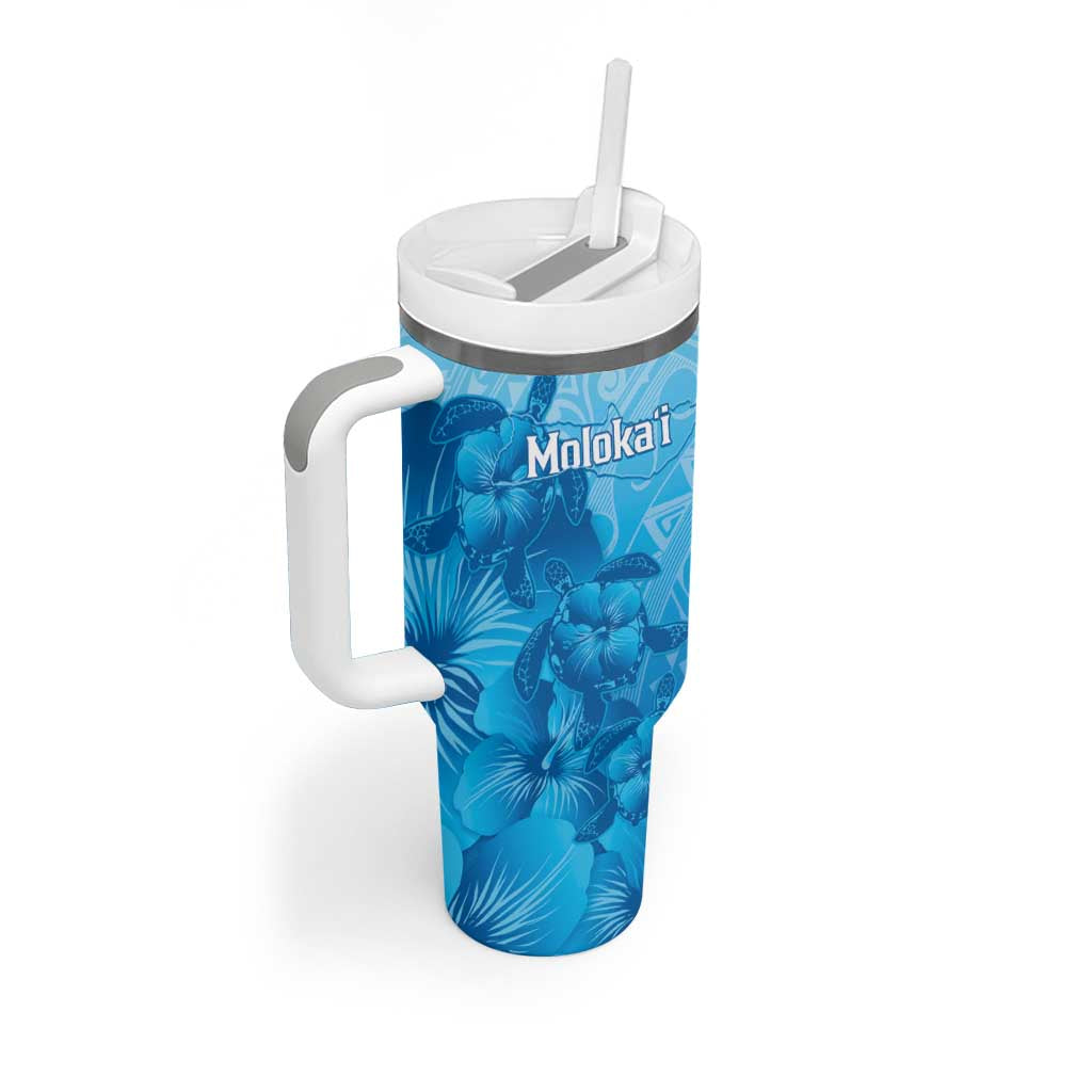 Aloha Hawaii Molokai Island Tumbler With Handle Hibiscus Tribal Honu Hawaiian Tattoo LT14 - Polynesian Pride