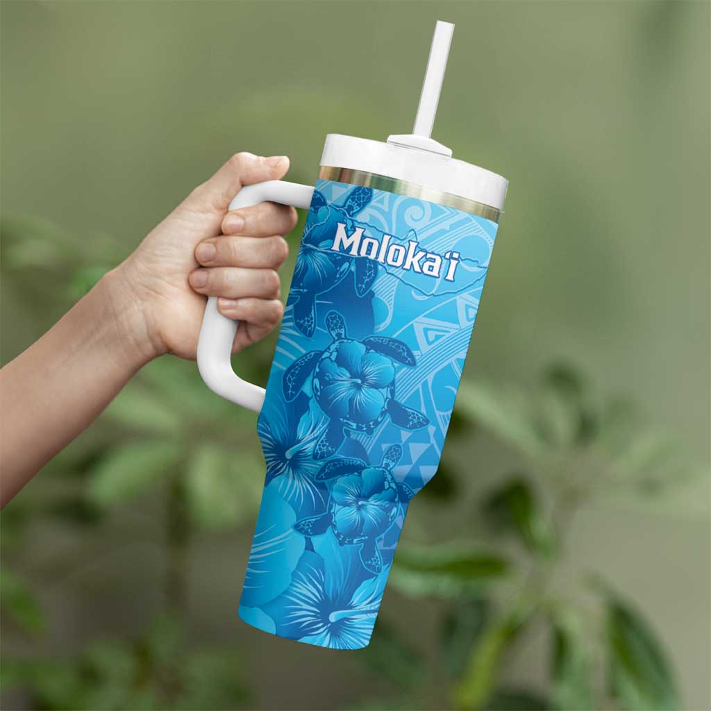 Aloha Hawaii Molokai Island Tumbler With Handle Hibiscus Tribal Honu Hawaiian Tattoo LT14 - Polynesian Pride