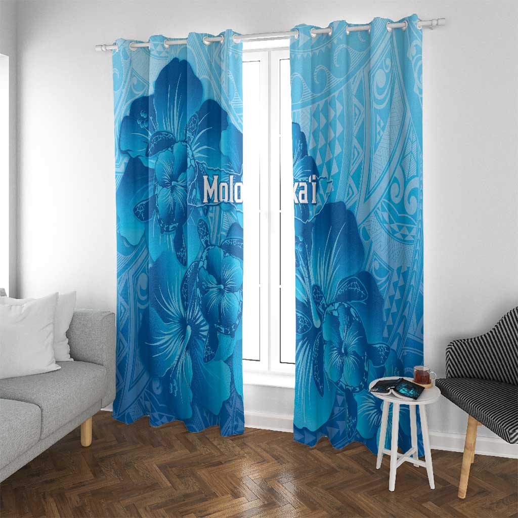 Aloha Hawaii Molokai Island Window Curtain Hibiscus Tribal Honu Hawaiian Tattoo