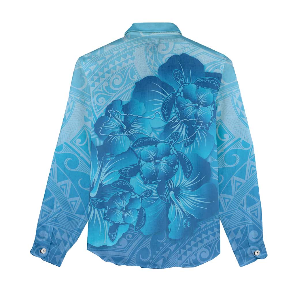 Aloha Hawaii Molokai Island Women Casual Shirt Hibiscus Tribal Honu Hawaiian Tattoo LT14 - Polynesian Pride