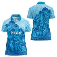 Aloha Hawaii Molokai Island Women Polo Shirt Hibiscus Tribal Honu Hawaiian Tattoo LT14 - Polynesian Pride
