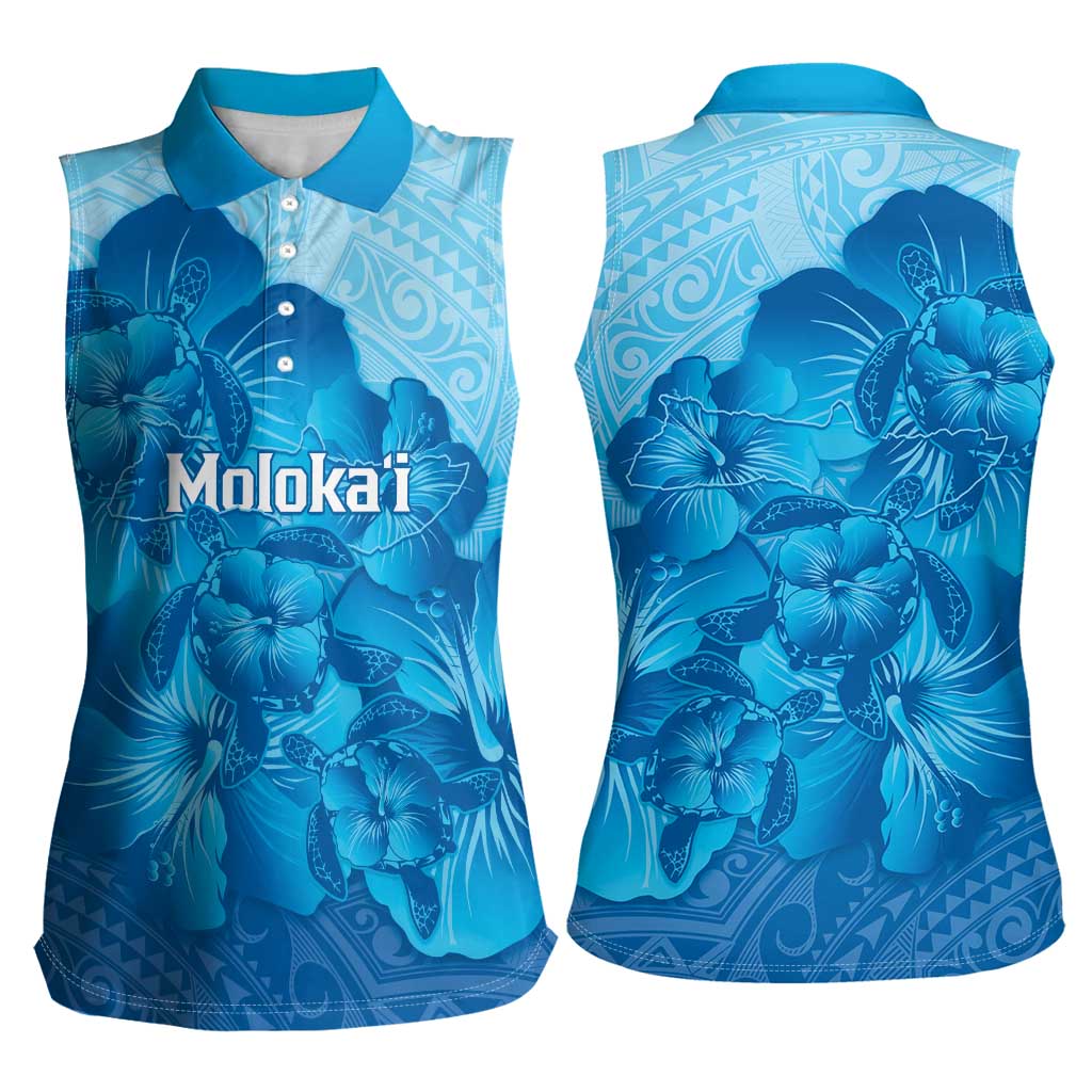 Aloha Hawaii Molokai Island Women Sleeveless Polo Shirt Hibiscus Tribal Honu Hawaiian Tattoo LT14 - Polynesian Pride