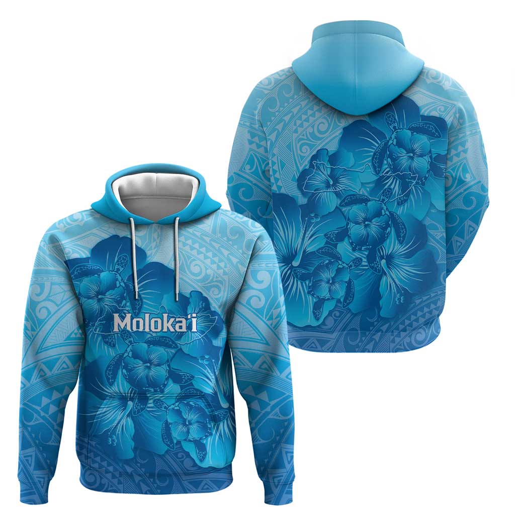 Aloha Hawaii Molokai Island Zip Hoodie Hibiscus Tribal Honu Hawaiian Tattoo LT14 - Polynesian Pride