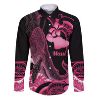 Aloha Hawaii Maui Family Matching Mermaid Dress and Hawaiian Shirt Valley Isle Humpback Whale Black LT14 Dad's Shirt - Long Sleeve Black - Polynesian Pride