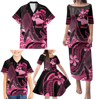 Aloha Hawaii Maui Family Matching Puletasi and Hawaiian Shirt Valley Isle Humpback Whale Black LT14 - Polynesian Pride