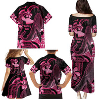 Aloha Hawaii Maui Family Matching Puletasi and Hawaiian Shirt Valley Isle Humpback Whale Black LT14 - Polynesian Pride