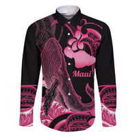 Aloha Hawaii Maui Family Matching Puletasi and Hawaiian Shirt Valley Isle Humpback Whale Black LT14 Dad's Shirt - Long Sleeve Black - Polynesian Pride