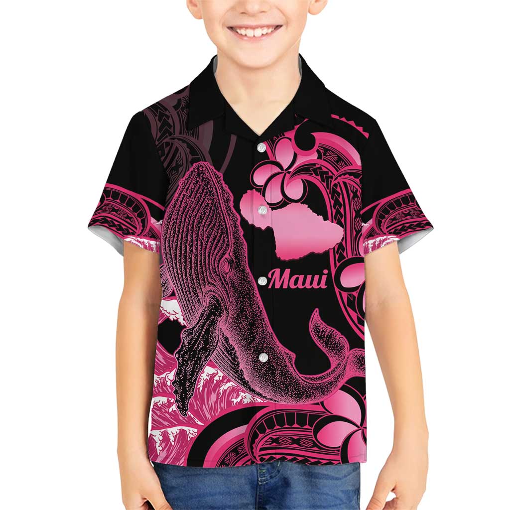 Aloha Hawaii Maui Family Matching Puletasi and Hawaiian Shirt Valley Isle Humpback Whale Black LT14 Son's Shirt Black - Polynesian Pride