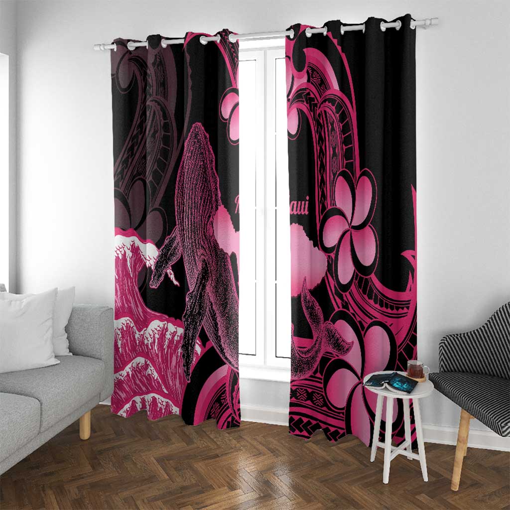 Aloha Hawaii Maui Window Curtain Valley Isle Humpback Whale Black