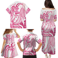 Aloha Hawaii Maui Family Matching Puletasi and Hawaiian Shirt Valley Isle Humpback Whale White LT14 - Polynesian Pride