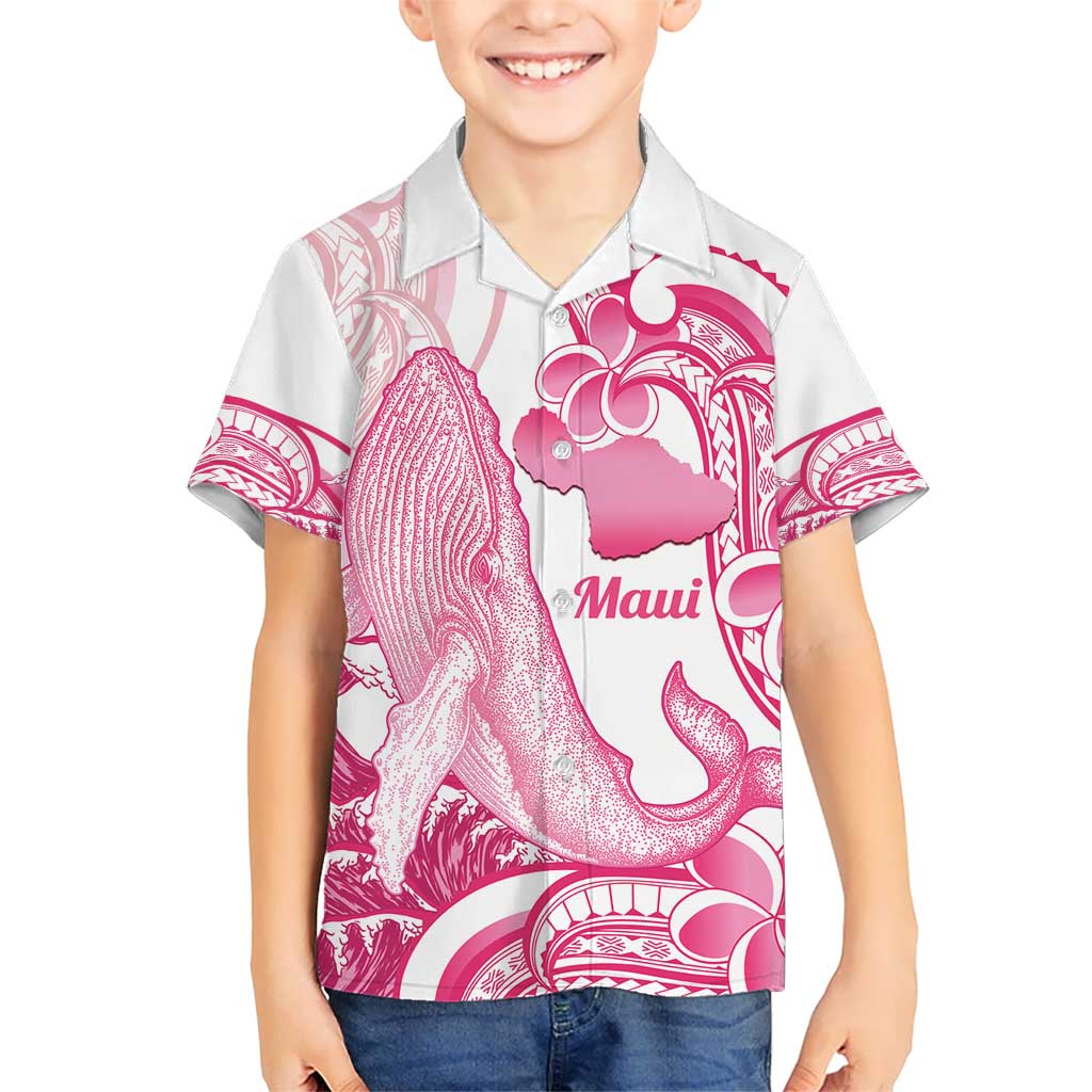 Aloha Hawaii Maui Kid Hawaiian Shirt Valley Isle Humpback Whale White LT14 Kid White - Polynesian Pride