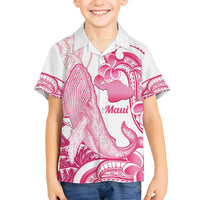 Aloha Hawaii Maui Kid Hawaiian Shirt Valley Isle Humpback Whale White LT14 Kid White - Polynesian Pride