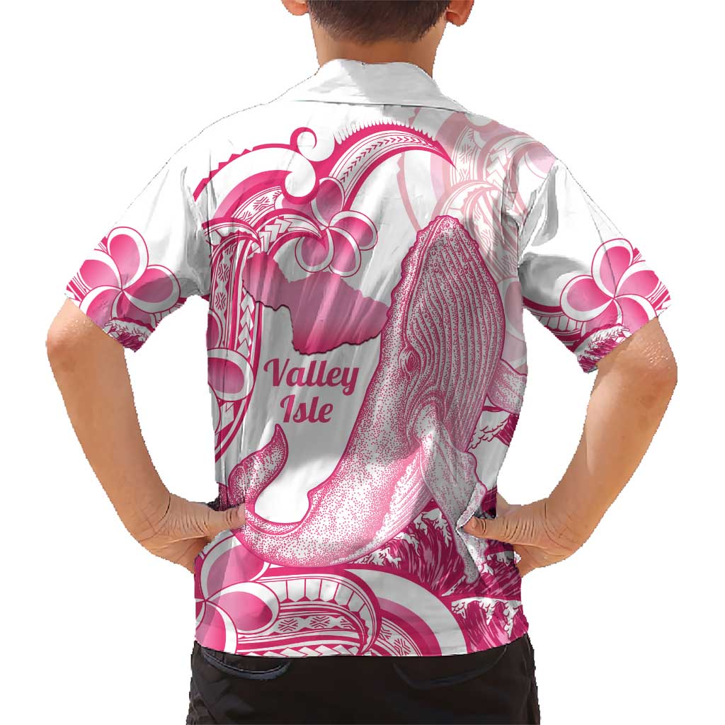 Aloha Hawaii Maui Kid Hawaiian Shirt Valley Isle Humpback Whale White LT14 - Polynesian Pride