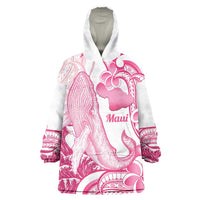 Aloha Hawaii Maui Wearable Blanket Hoodie Valley Isle Humpback Whale White LT14 One Size White - Polynesian Pride