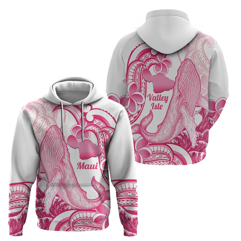 Aloha Hawaii Maui Zip Hoodie Valley Isle Humpback Whale White LT14 - Polynesian Pride