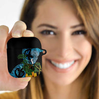 Turquoise New Zealand Kowhai And Piwakawaka AirPods Case Maori Ngaru Paua Shell LT14 - Polynesian Pride