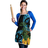 Turquoise New Zealand Kowhai And Piwakawaka Apron Maori Ngaru Paua Shell LT14 - Polynesian Pride