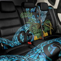 Turquoise New Zealand Kowhai And Piwakawaka Back Car Seat Cover Maori Ngaru Paua Shell LT14 - Polynesian Pride