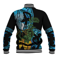 Turquoise New Zealand Kowhai And Piwakawaka Baseball Jacket Maori Ngaru Paua Shell LT14 - Polynesian Pride