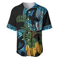 Turquoise New Zealand Kowhai And Piwakawaka Baseball Jersey Maori Ngaru Paua Shell LT14 Turquoise - Polynesian Pride