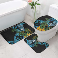 Turquoise New Zealand Kowhai And Piwakawaka Bathroom Set Maori Ngaru Paua Shell LT14 - Polynesian Pride
