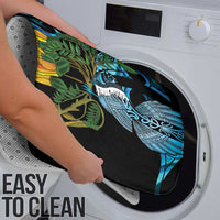 Turquoise New Zealand Kowhai And Piwakawaka Bathroom Set Maori Ngaru Paua Shell LT14 - Polynesian Pride