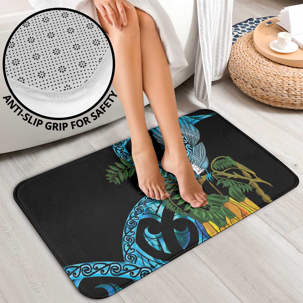 Turquoise New Zealand Kowhai And Piwakawaka Bathroom Set Maori Ngaru Paua Shell LT14 - Polynesian Pride