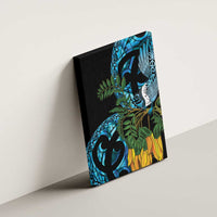 Turquoise New Zealand Kowhai And Piwakawaka Canvas Wall Art Maori Ngaru Paua Shell LT14 - Polynesian Pride