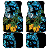 Turquoise New Zealand Kowhai And Piwakawaka Car Mats Maori Ngaru Paua Shell LT14 - Polynesian Pride