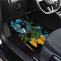 Turquoise New Zealand Kowhai And Piwakawaka Car Mats Maori Ngaru Paua Shell LT14 - Polynesian Pride