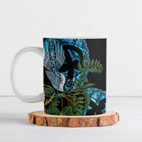 Turquoise New Zealand Kowhai And Piwakawaka Ceramic Mug Maori Ngaru Paua Shell LT14 Turquoise - Polynesian Pride
