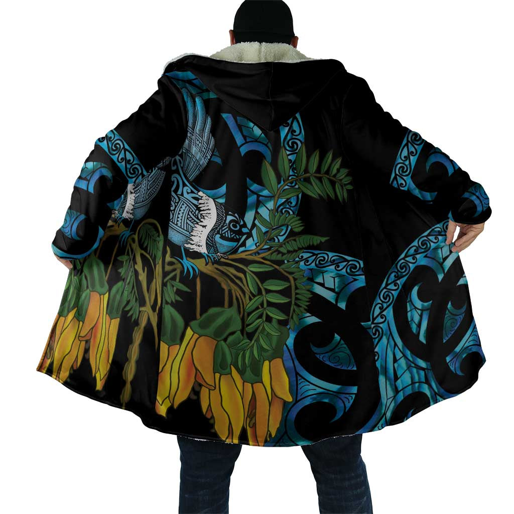 Turquoise New Zealand Kowhai And Piwakawaka Cloak Maori Ngaru Paua Shell LT14 - Polynesian Pride