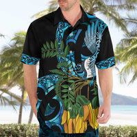 Turquoise New Zealand Kowhai And Piwakawaka Hawaiian Shirt Maori Ngaru Paua Shell LT14 - Polynesian Pride