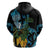 Turquoise New Zealand Kowhai And Piwakawaka Hoodie Maori Ngaru Paua Shell