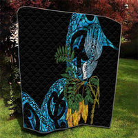 Turquoise New Zealand Kowhai And Piwakawaka Quilt Maori Ngaru Paua Shell LT14 - Polynesian Pride