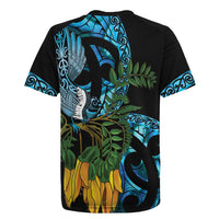 Turquoise New Zealand Kowhai And Piwakawaka Rugby Jersey Maori Ngaru Paua Shell LT14 - Polynesian Pride
