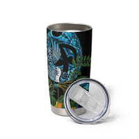Turquoise New Zealand Kowhai And Piwakawaka Tumbler Cup Maori Ngaru Paua Shell LT14 - Polynesian Pride