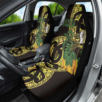 Yellow New Zealand Kowhai And Piwakawaka Car Seat Cover Maori Ngaru Paua Shell LT14 - Polynesian Pride