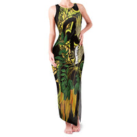 Yellow New Zealand Kowhai And Piwakawaka Family Matching Tank Maxi Dress and Hawaiian Shirt Maori Ngaru Paua Shell LT14 Mom's Dress Yellow - Polynesian Pride