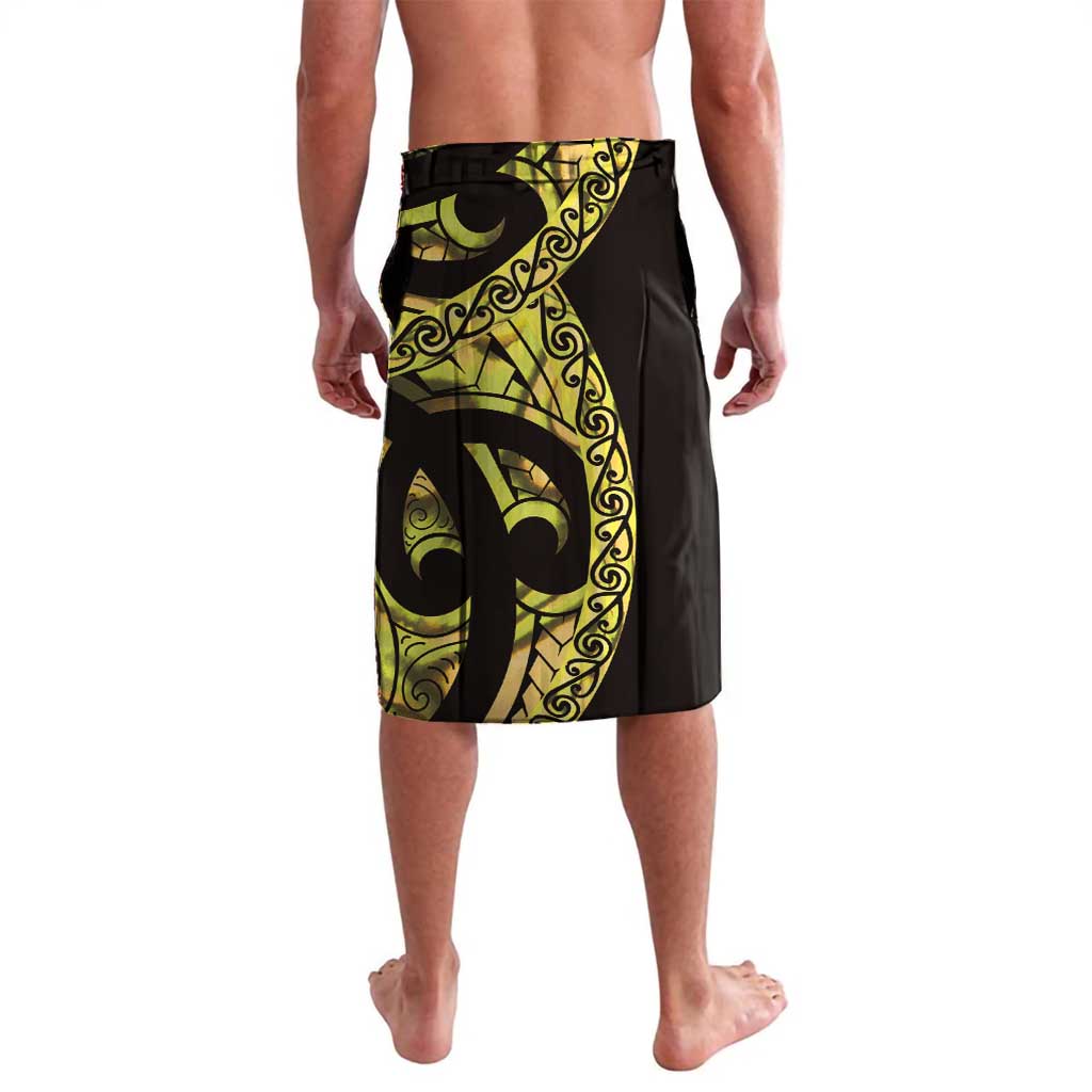 Yellow New Zealand Kowhai And Piwakawaka Lavalava Maori Ngaru Paua Shell LT14 - Polynesian Pride