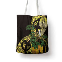 Yellow New Zealand Kowhai And Piwakawaka Tote Bag Maori Ngaru Paua Shell LT14 - Polynesian Pride