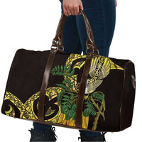 Yellow New Zealand Kowhai And Piwakawaka Travel Bag Maori Ngaru Paua Shell LT14 - Polynesian Pride